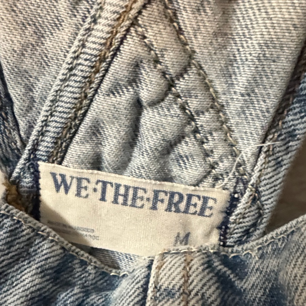 We The Free Blue Denim Short Overalls - Picture 2 of 3